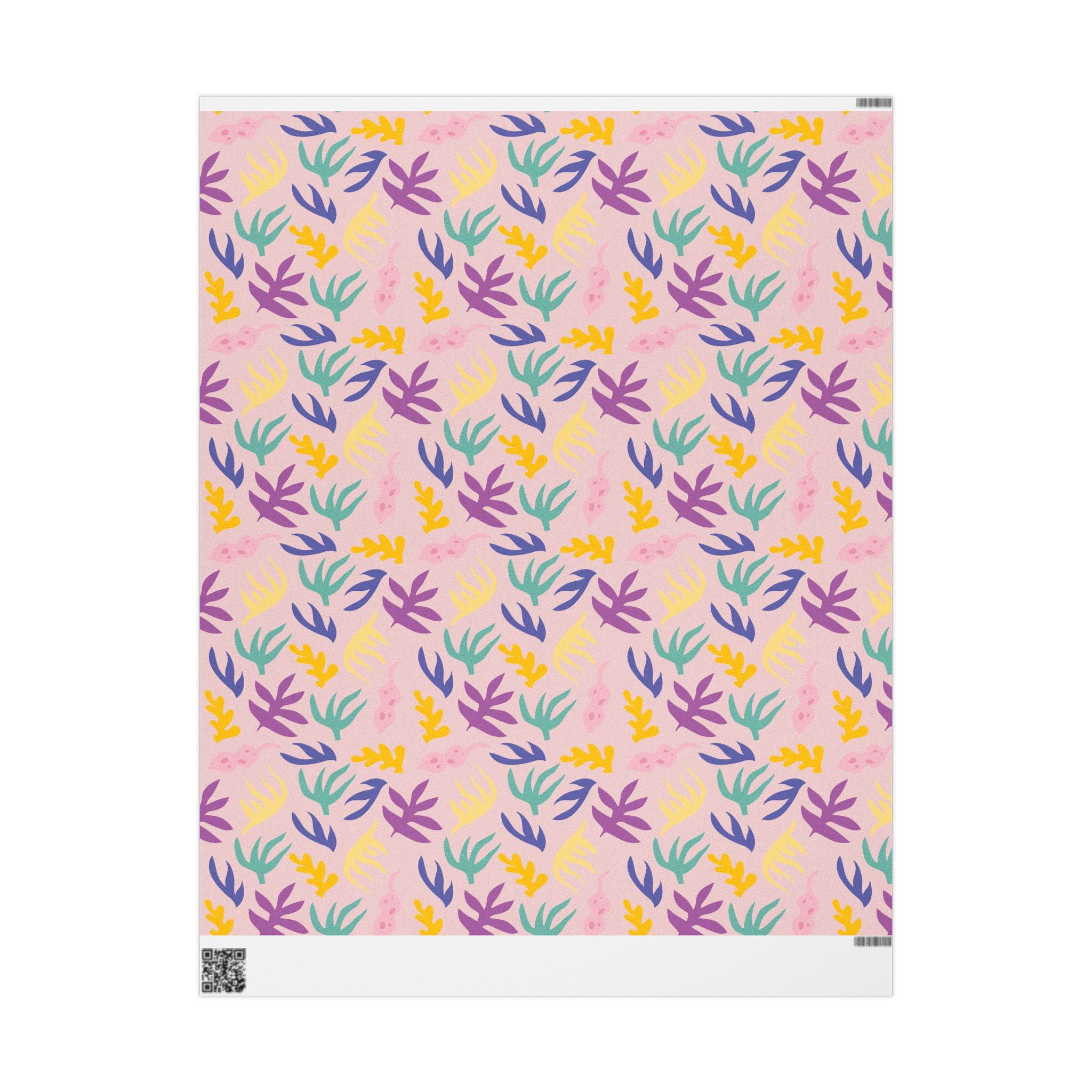 Floral Confetti Wrapping Paper - Pastel Pink Botanical Gift Wrap