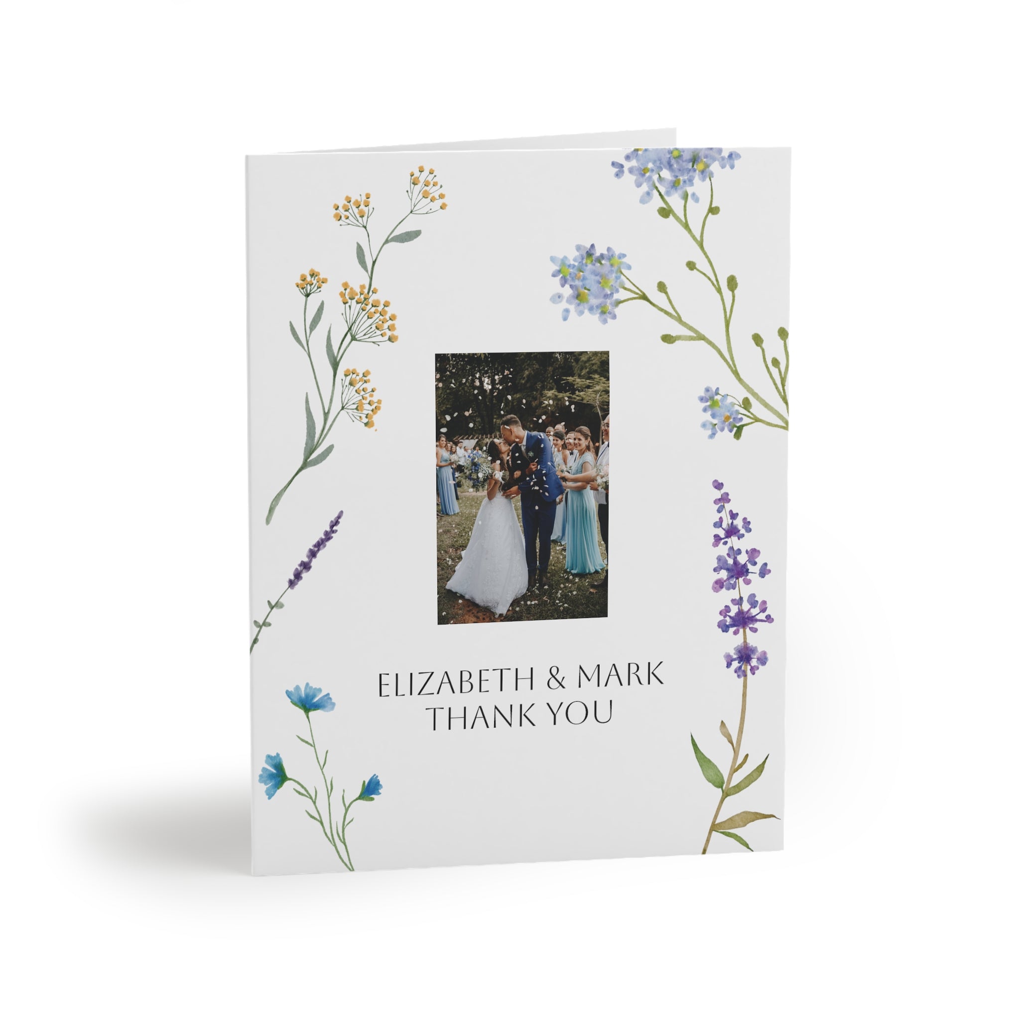 Floral Photo Wedding Thank You Cards Greeting cards (x 8 pieces and up)