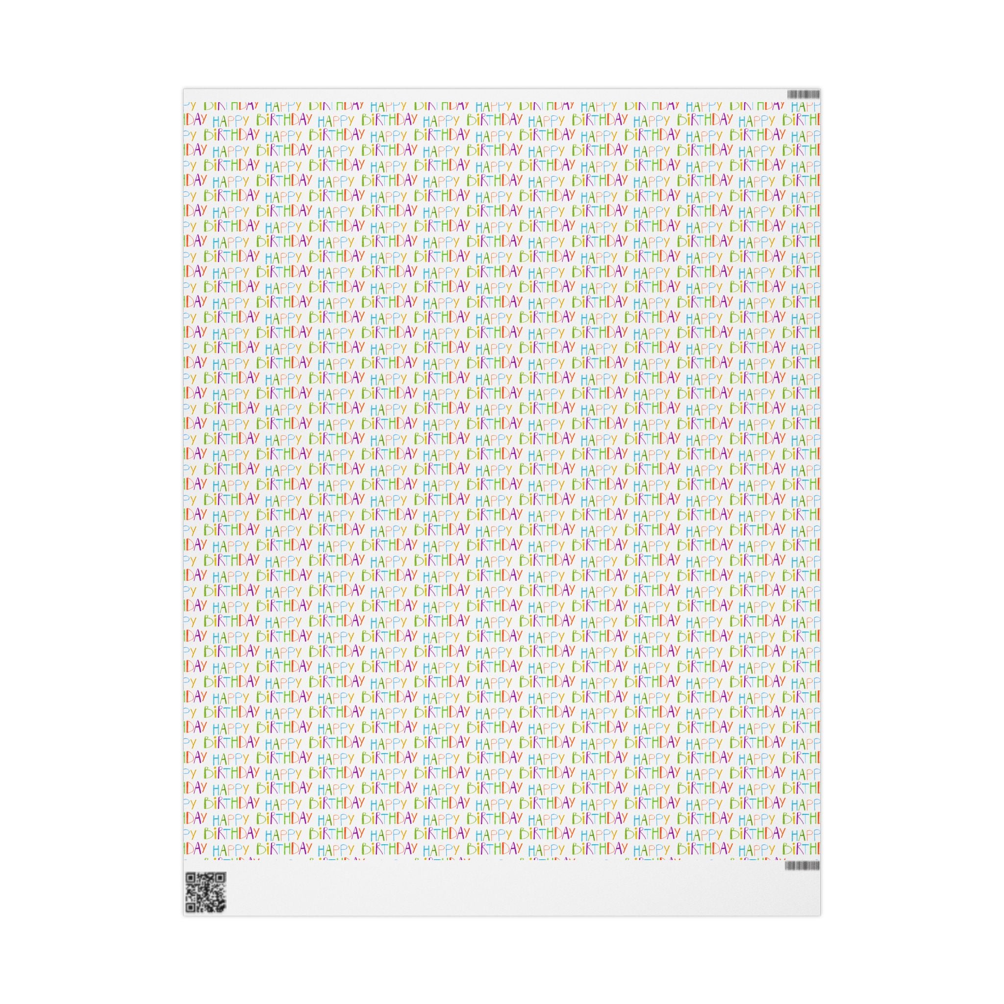 Wrapping Paper — Colorful "Happy Birthday" Repeat Gift Wrap