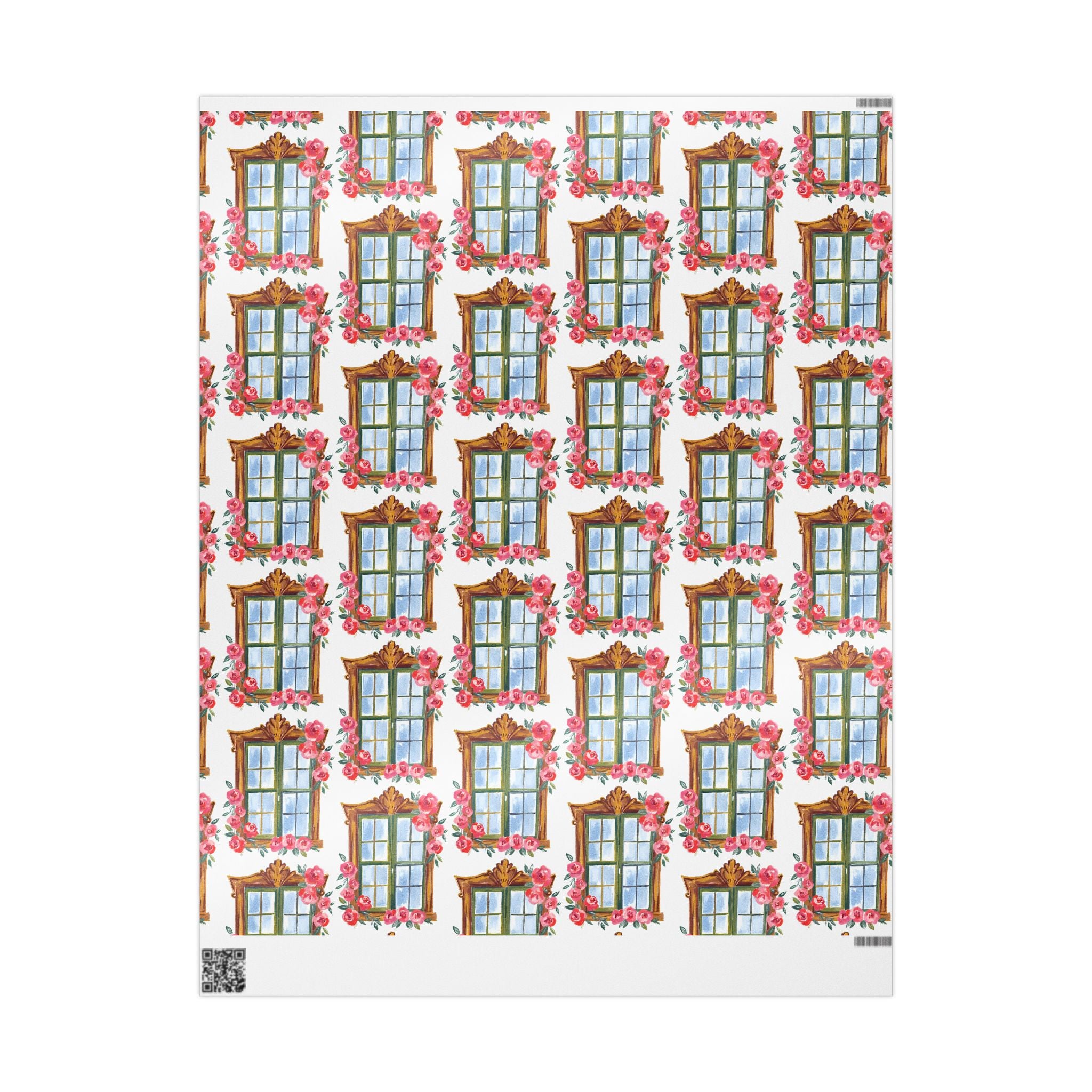 Floral Window Wrapping Paper – Vintage Rose Garland Gift Wrap