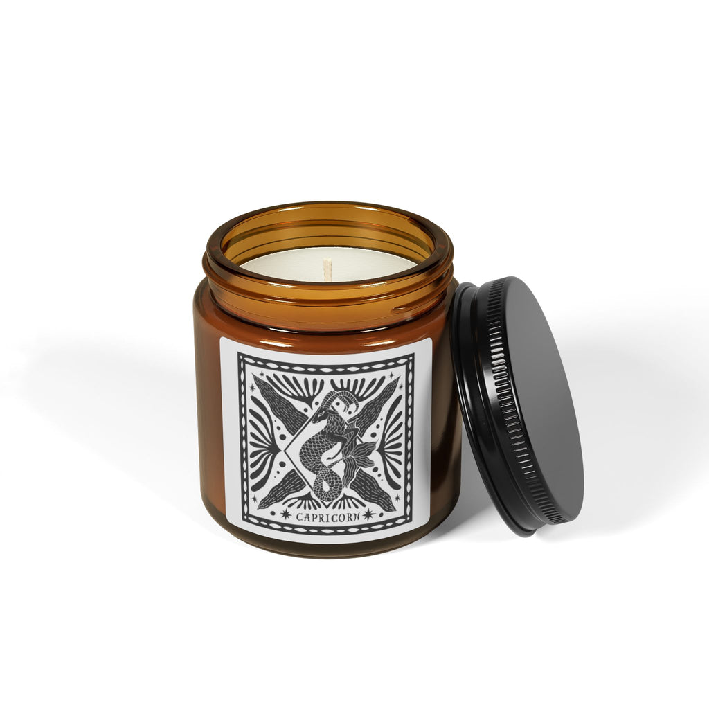 Capricorn Zodiac Soy Candle — Amber Jar Scented Candle (Multi-Size)