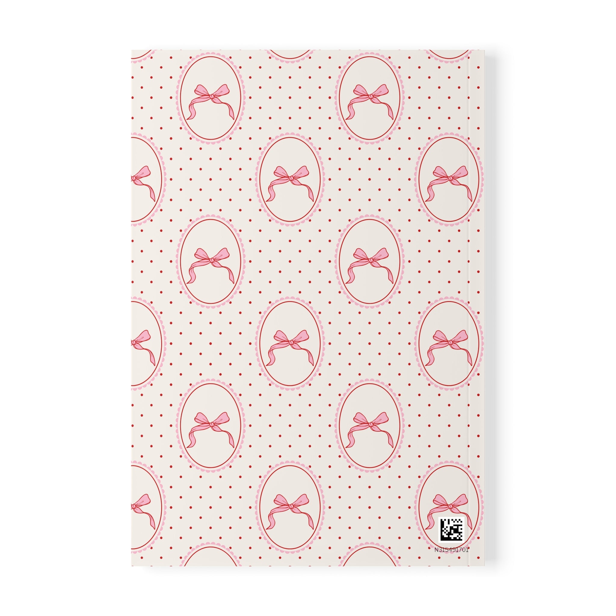 Pink Bow Notebook A5 | Polka Dot Softcover Journal