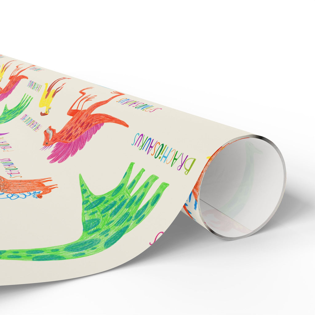 Dinosaur Kids Wrapping Paper — Colorful Rainbow Dino Gift Wrap