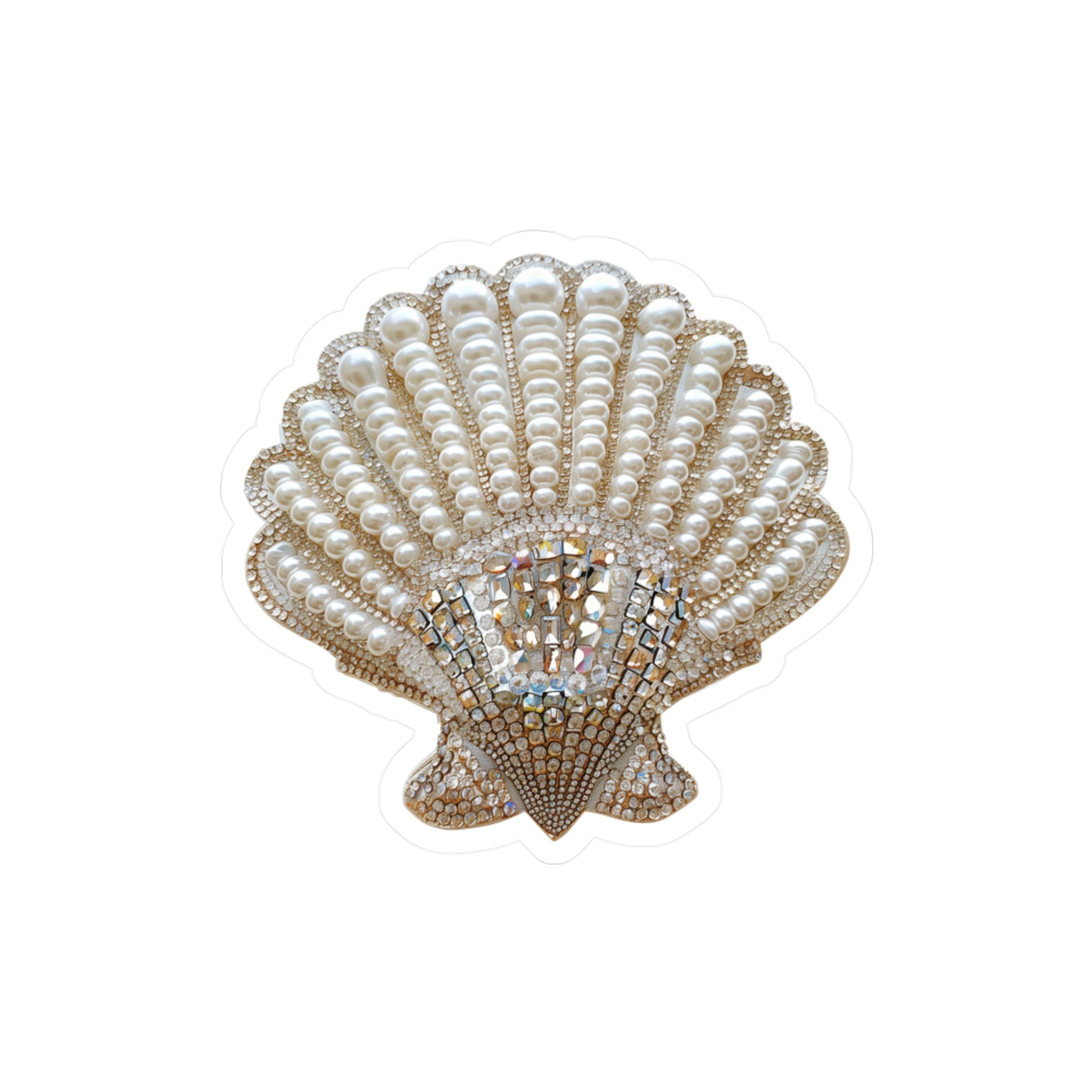 Pearl Shell Vinyl Sticker — Shimmering Seashell Kiss-Cut Decal