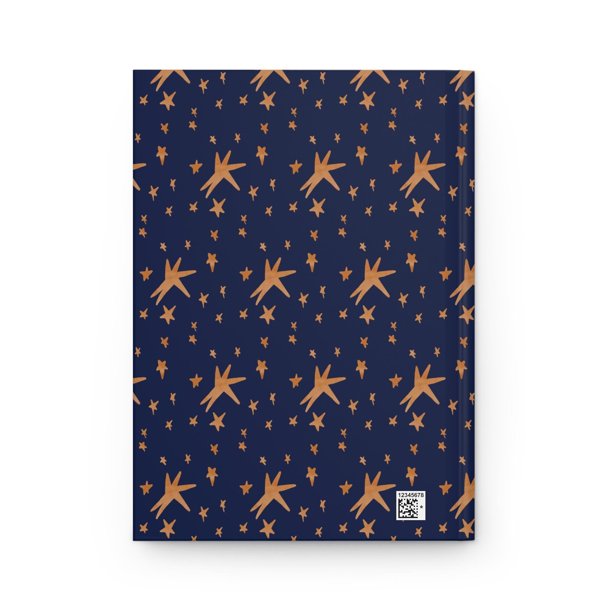 Copper Stars Pattern Hardcover Journal | Blue Starry Notebook