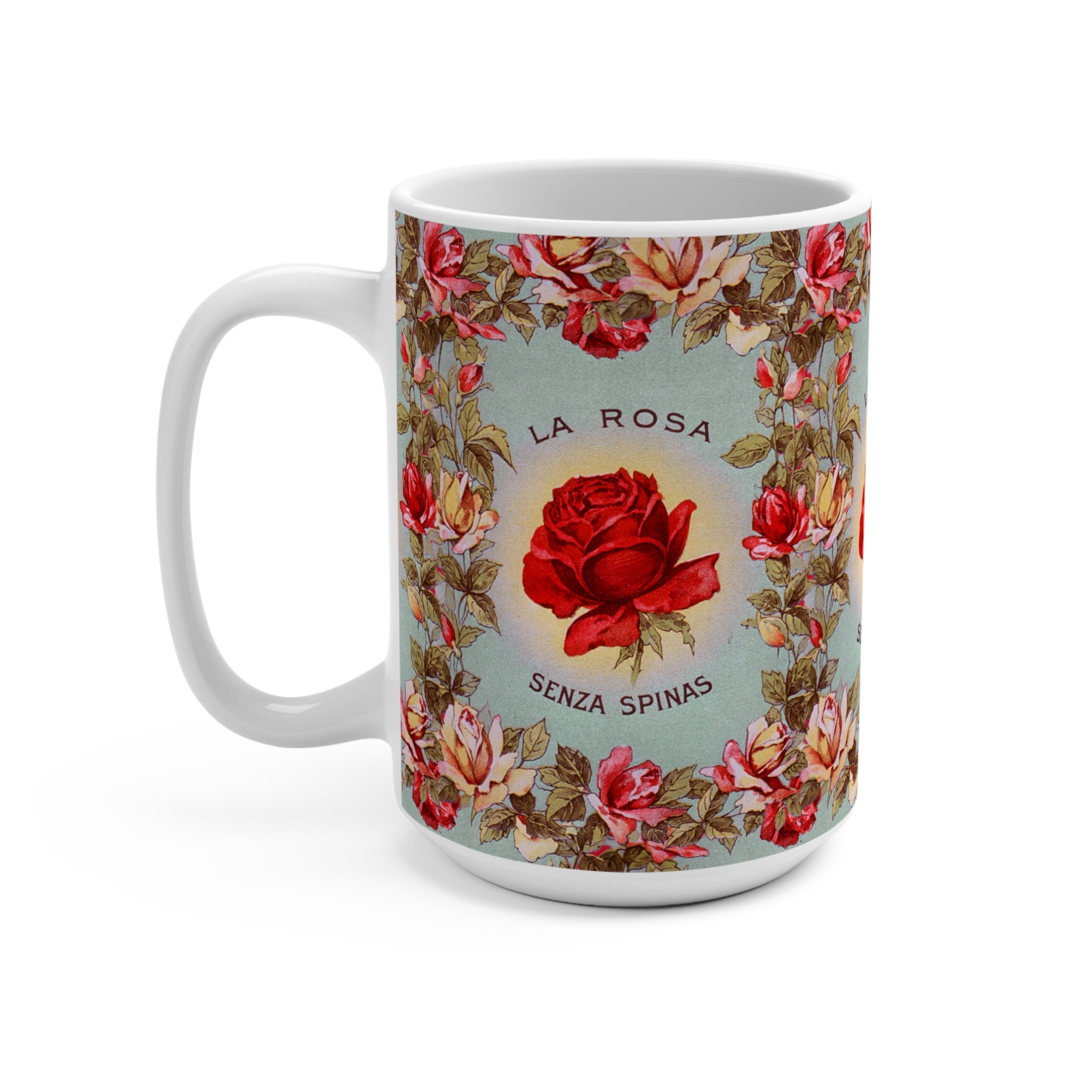 Vintage Rose Mug | Floral Ceramic Coffee Cup