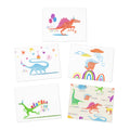 Dinosaur Birthday Greeting Cards Set — 5-Pack Colorful Dino Party Cards