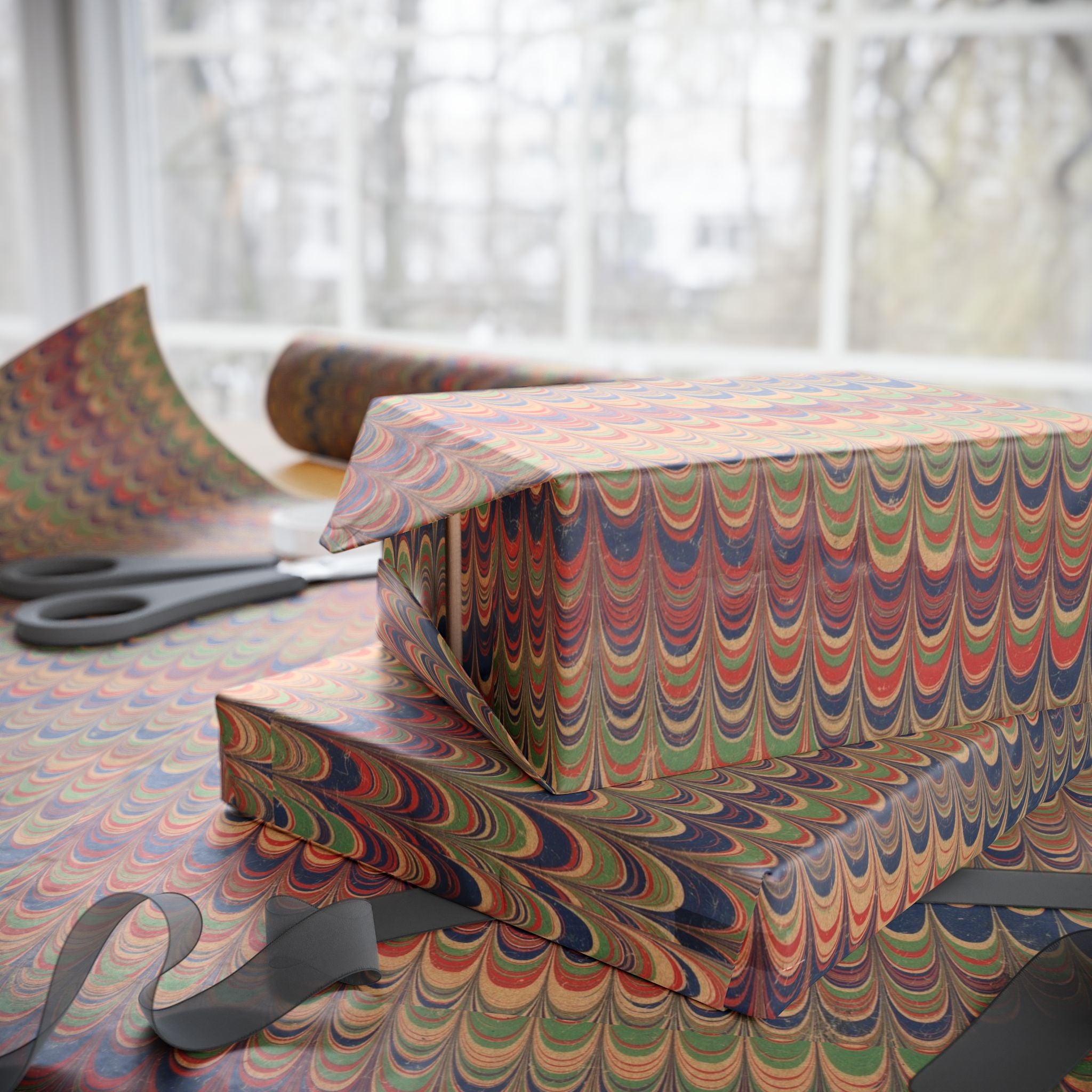 Marbled Wrapping Paper | Vintage Rainbow Gift Wrap