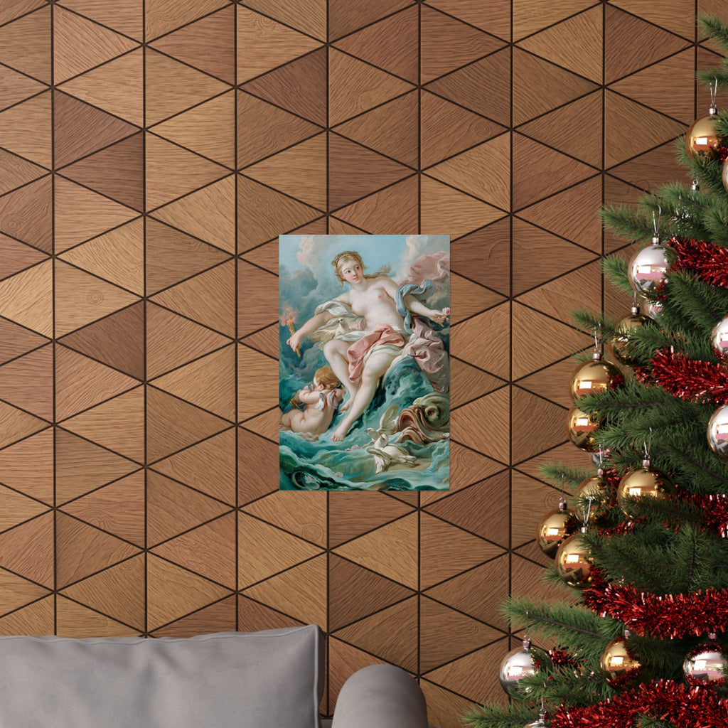 Classical Mythology Matte Vertical Poster — Rococo Venus Wall Art Print