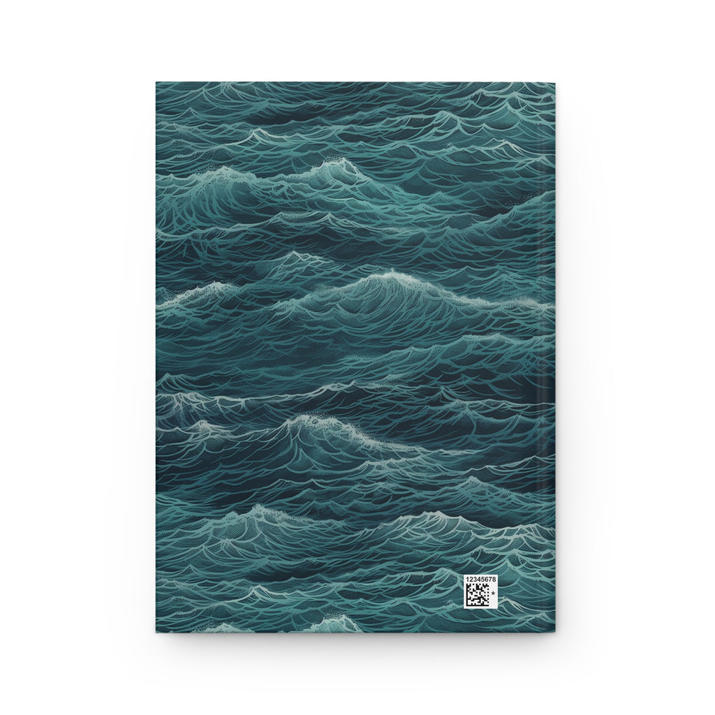 Ocean Waves Hardcover Journal — Teal Sea Notebook for Travel, Reflection & Sketching