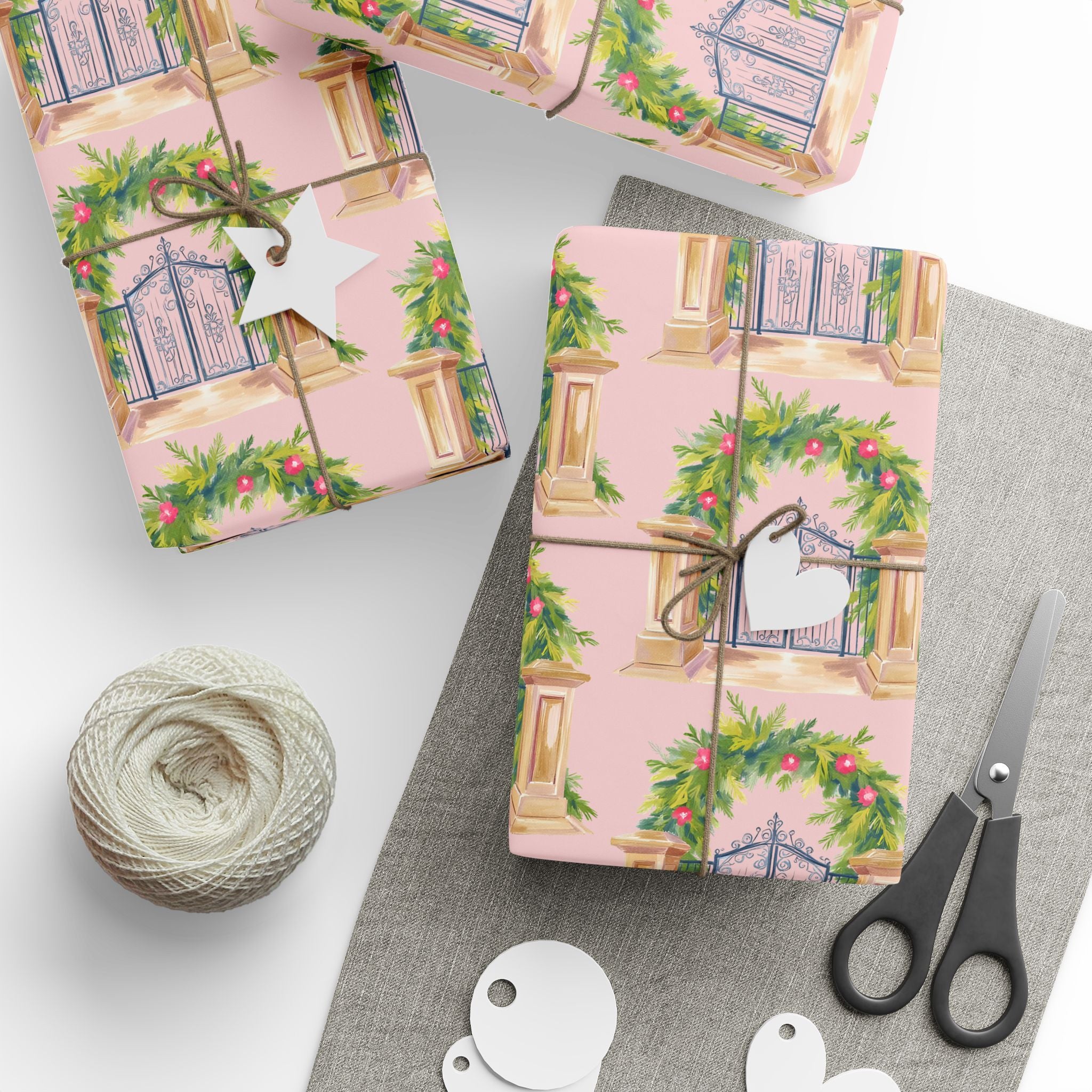 Floral Garden Gate Wrapping Paper