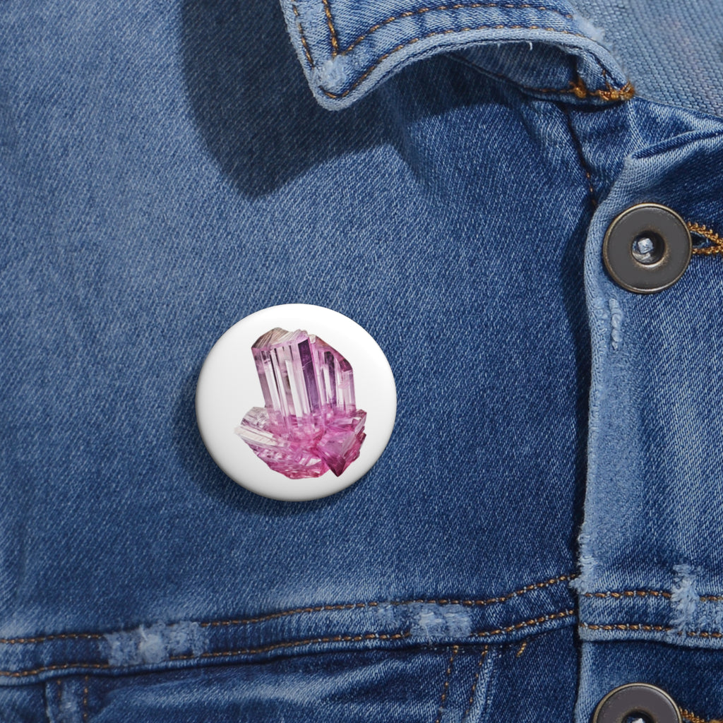 Pin Button, Pink Crystal Gem Badge, Cute Aesthetic Pin for Jackets & Bags