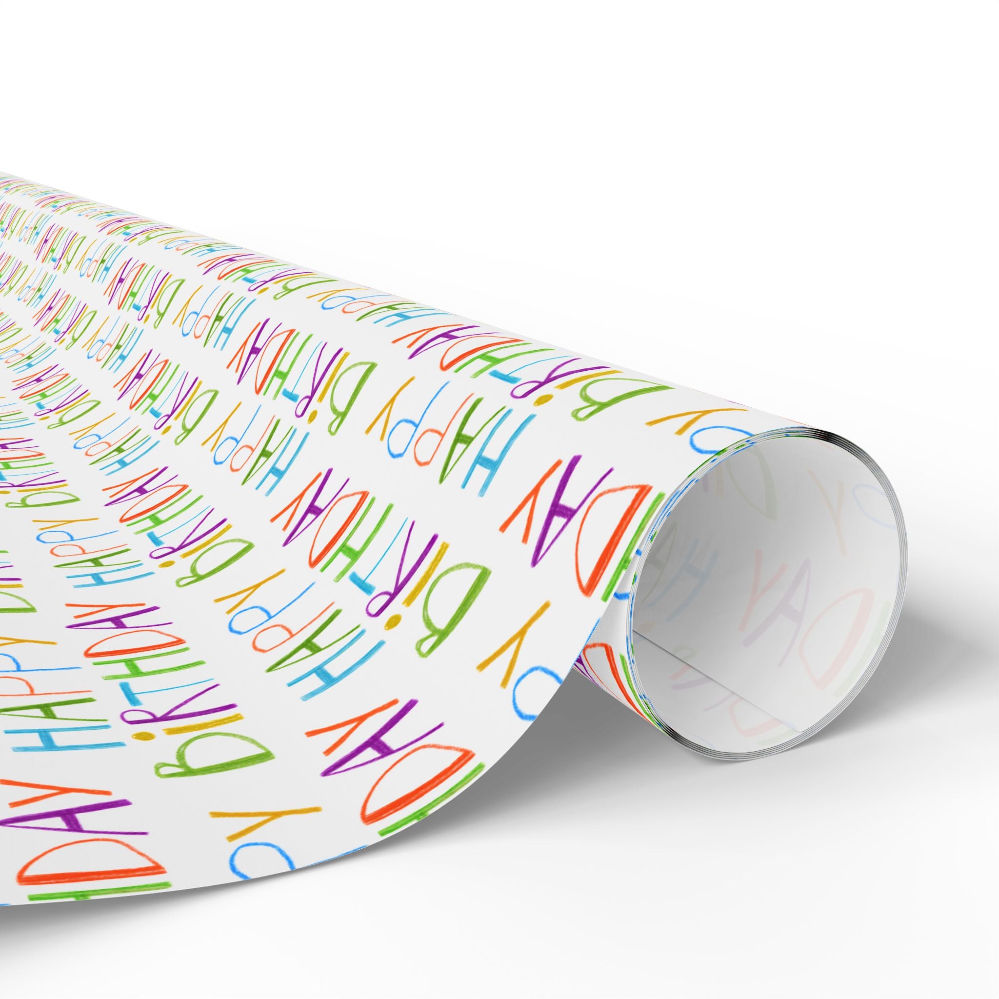 Wrapping Paper — Colorful "Happy Birthday" Repeat Gift Wrap