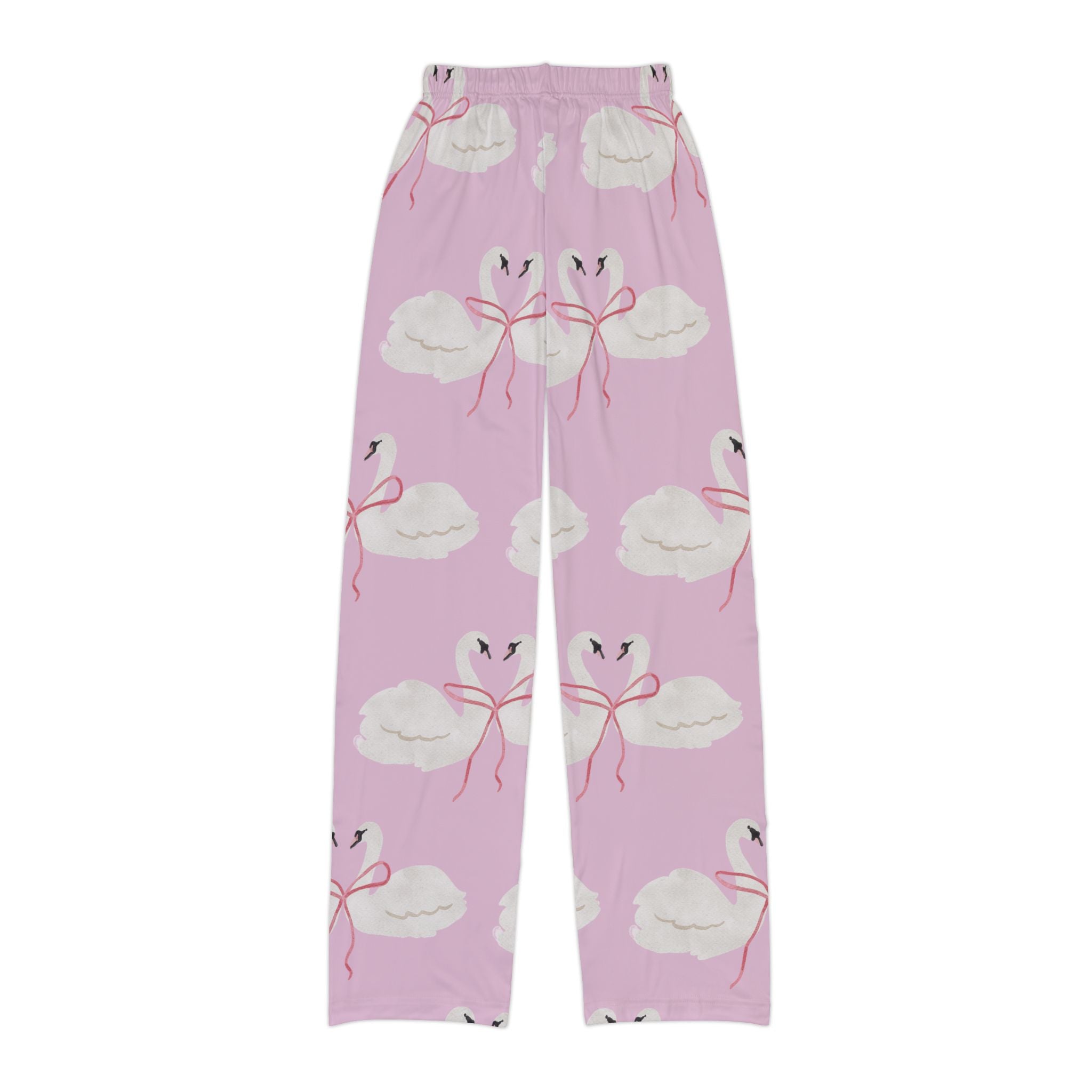 Kids Lounge Pants, Pink Swan Sleepwear for Girls, Soft Pajama Bottoms