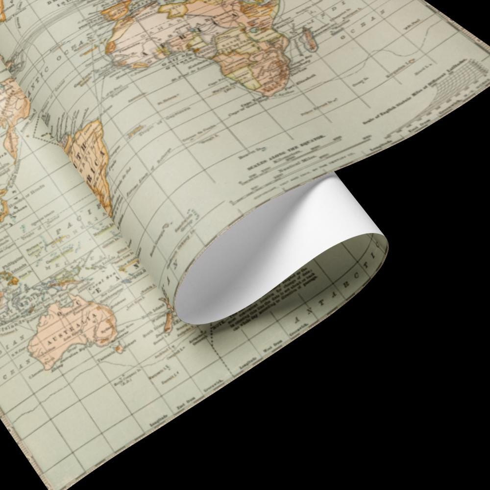 Vintage Map Wrapping Paper | Antique Style Gift Wrap