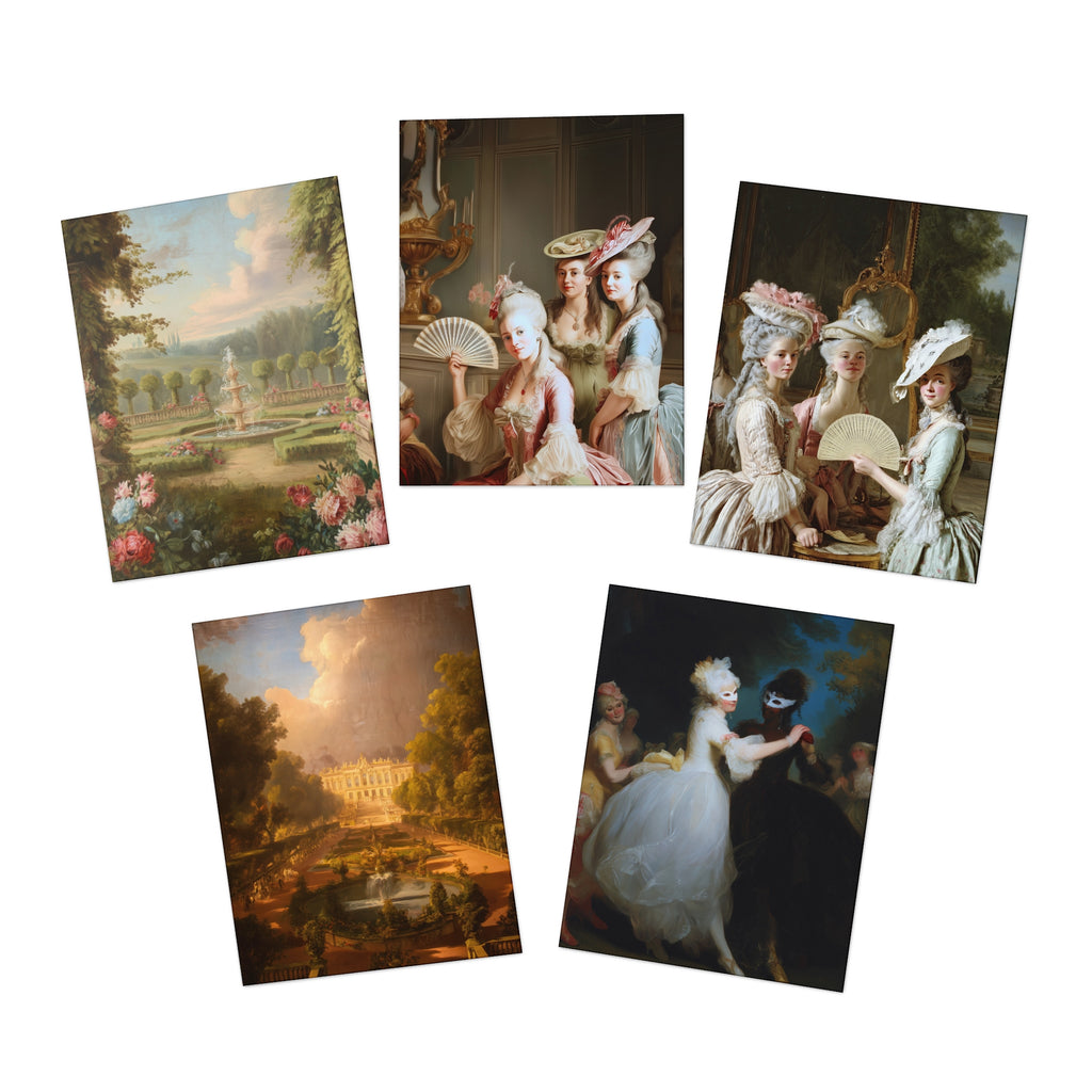 Vintage Rococo Art Greeting Cards (Set of 5)