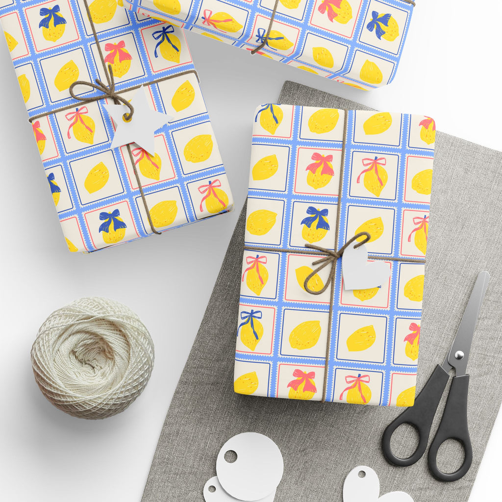 Lemon Wrapping Paper | Bow Pattern Gift Wrap