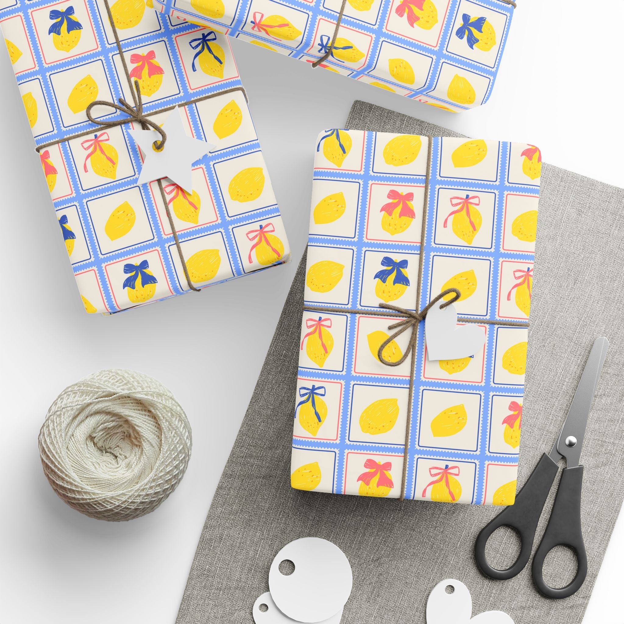 Lemon Wrapping Paper | Bow Pattern Gift Wrap