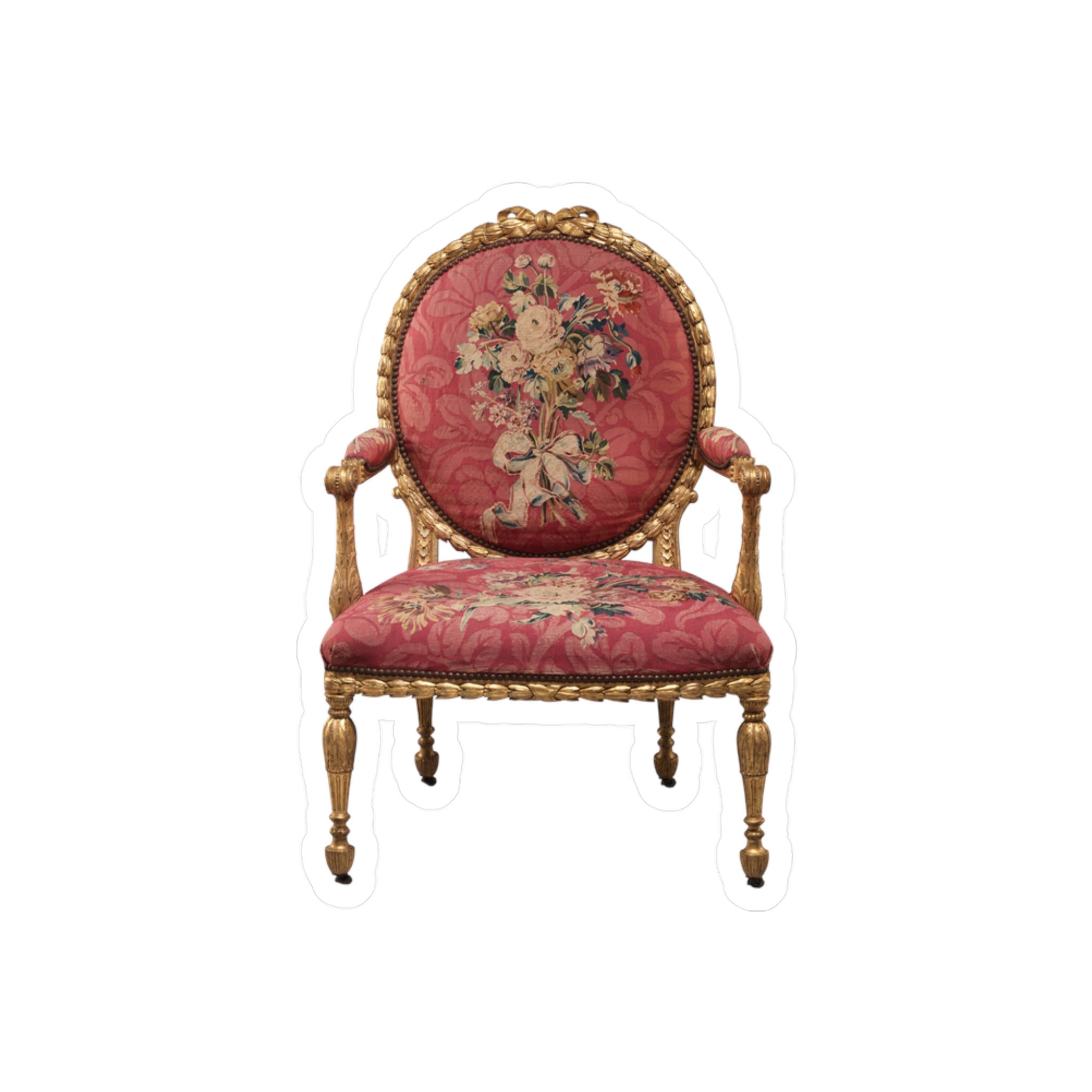 Vintage Floral Armchair Sticker — Vinyl Kiss-Cut Decorative Sticker