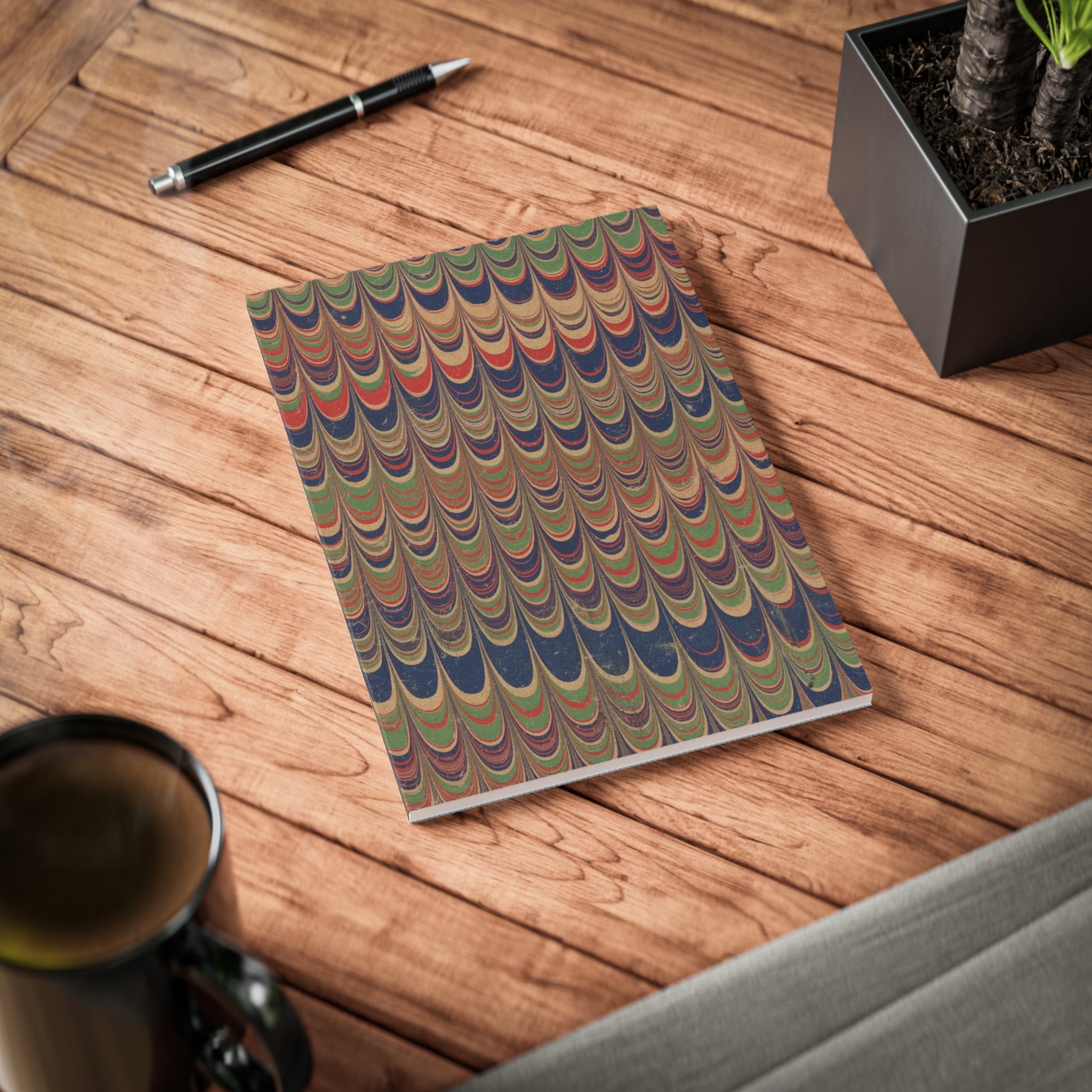 Marbled A5 Notebook | Vintage Rainbow Pattern Journal