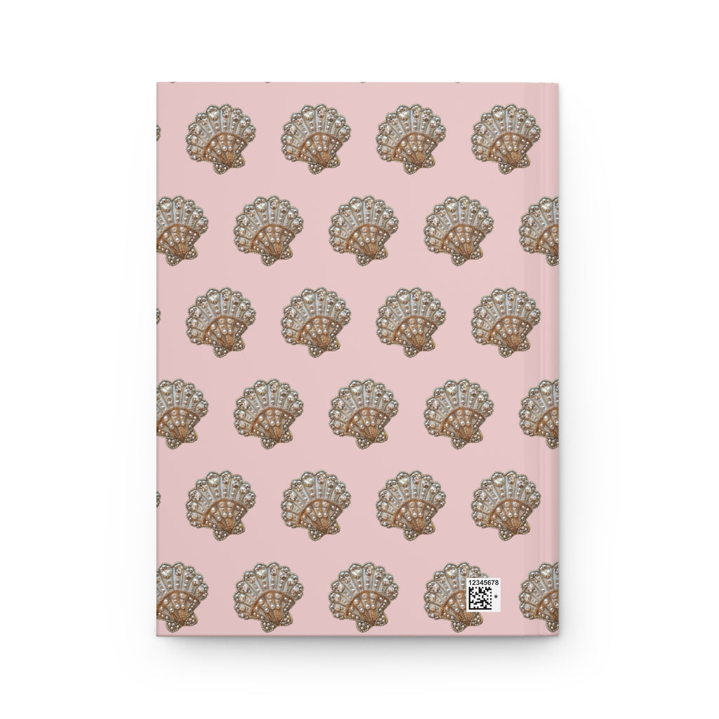 Pink Seashell Pattern Hardcover Journal Notebook