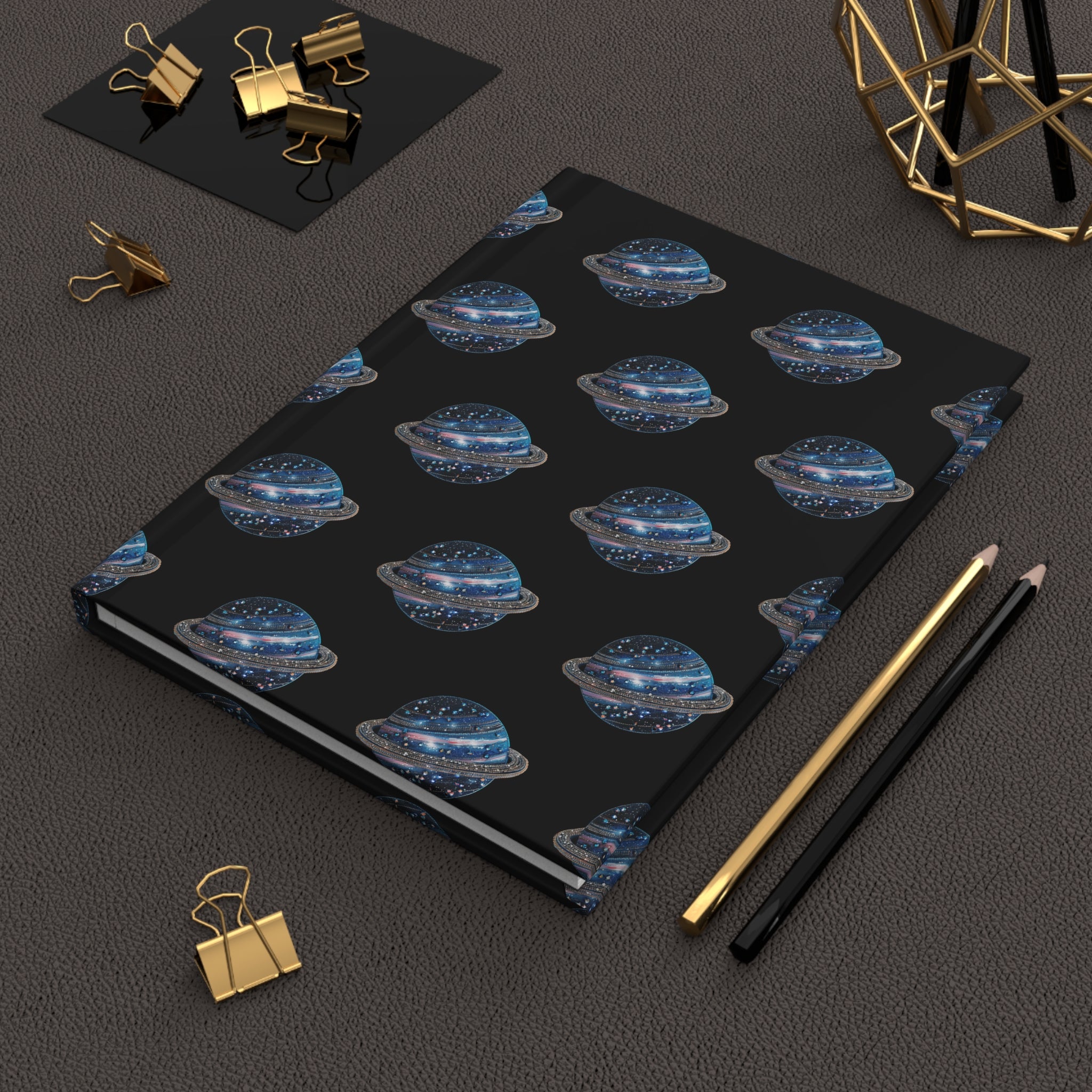 Galaxy Planet Hardcover Journal – Space-Themed Notebook for Stargazers & Science Lovers