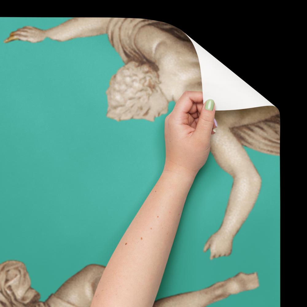 Teal Classical Statue Wrapping Paper Set – Matte Art Gift Wrap