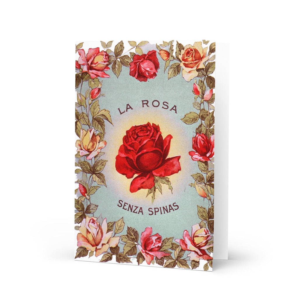Vintage Rose Greeting Card – Antique Floral Romantic Card
