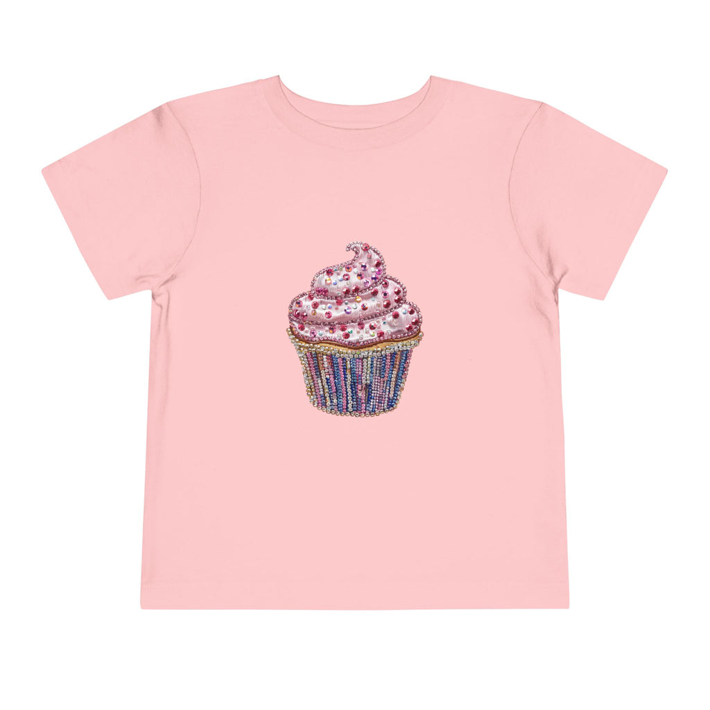 Toddler Tee — Pink Sparkle Cupcake Graphic