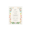 Colorful Botanical Wedding Invitation | Customizable Flat Card Pack (10, 30, 50 Count)