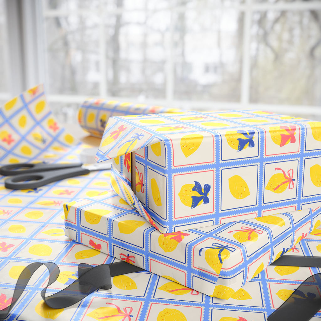 Lemon Wrapping Paper | Bow Pattern Gift Wrap