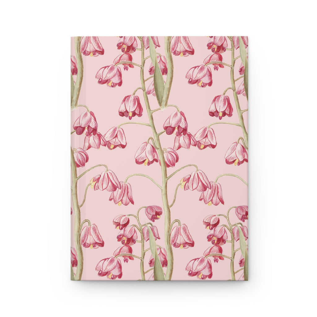Pink Floral Hardcover Journal — Vintage Bellflower Notebook for Notes & Gifts