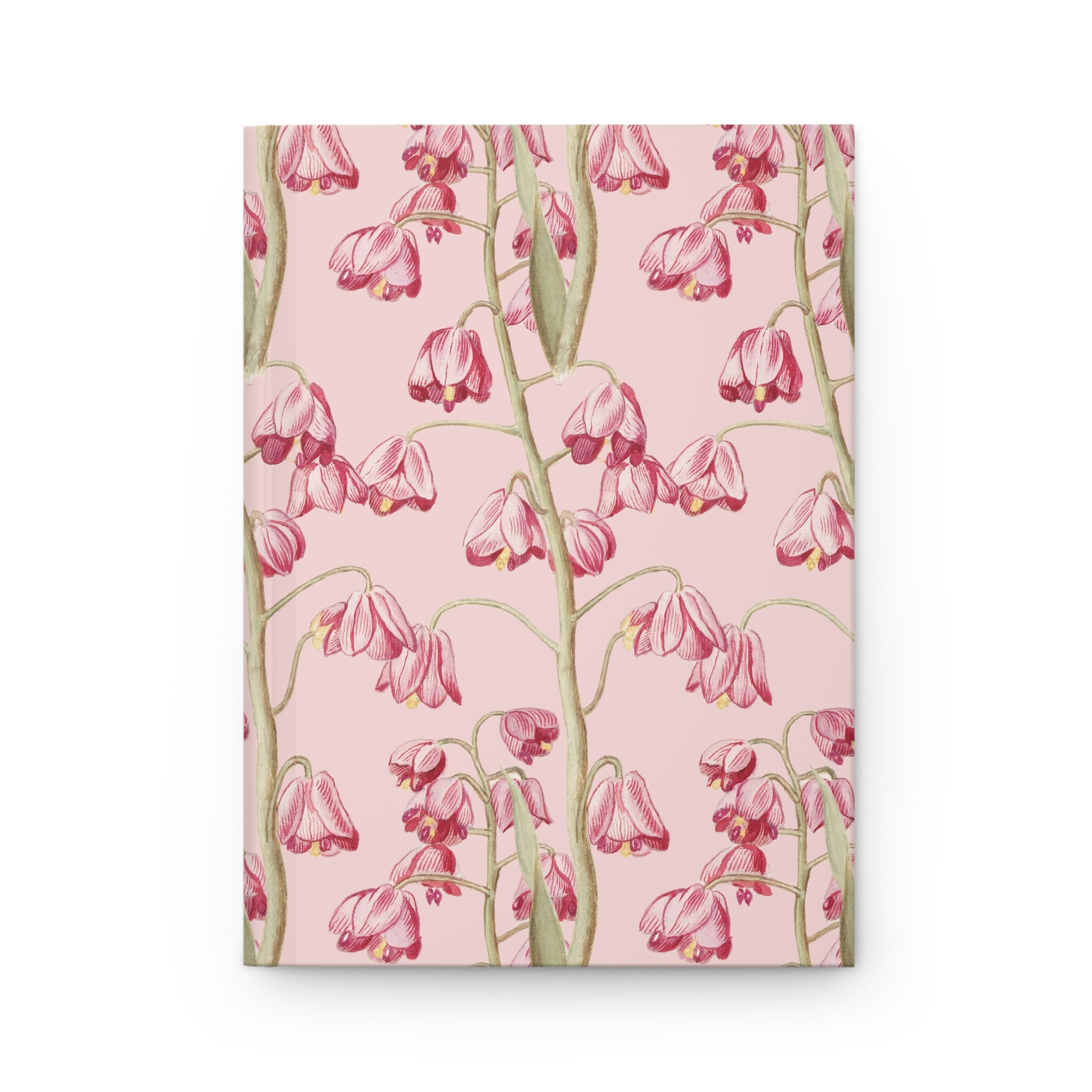 Pink Floral Hardcover Journal — Vintage Bellflower Notebook for Notes & Gifts