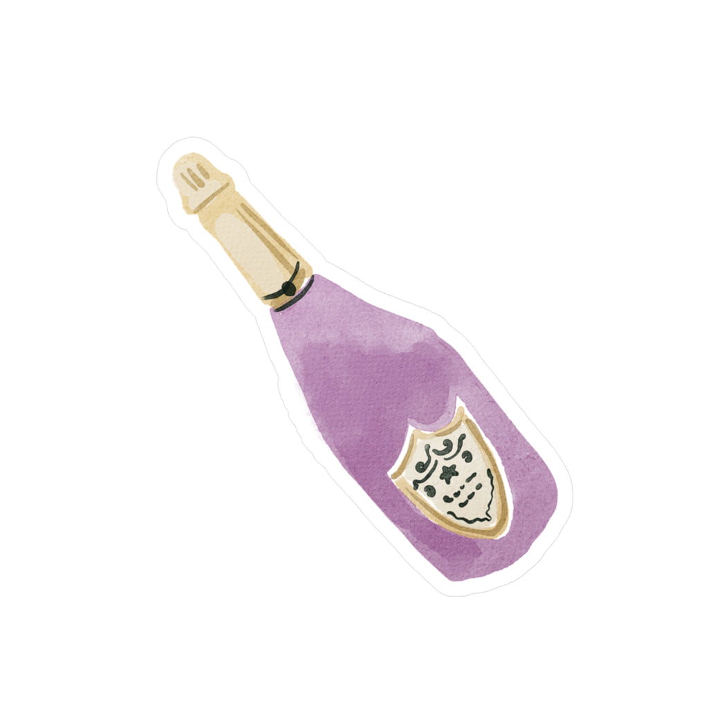 Champagne Bottle Vinyl Sticker — Kiss-Cut Sparkling Wine Decal