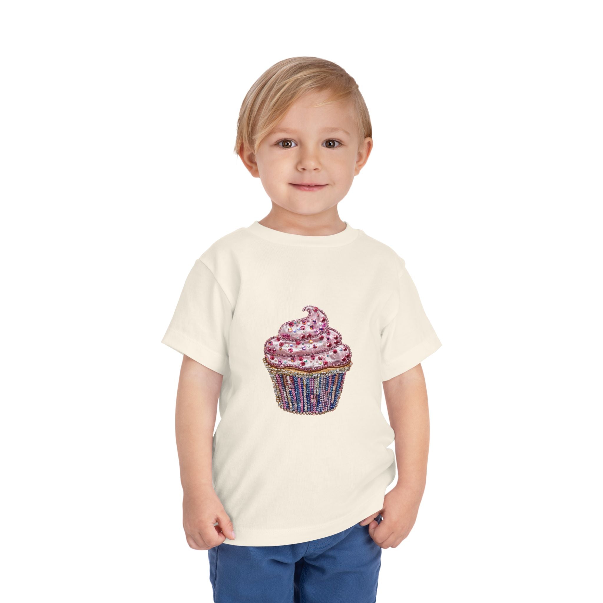 Toddler Tee — Pink Sparkle Cupcake Graphic