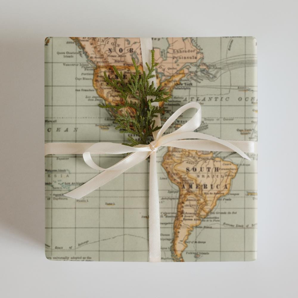 Vintage Map Wrapping Paper | Antique Style Gift Wrap