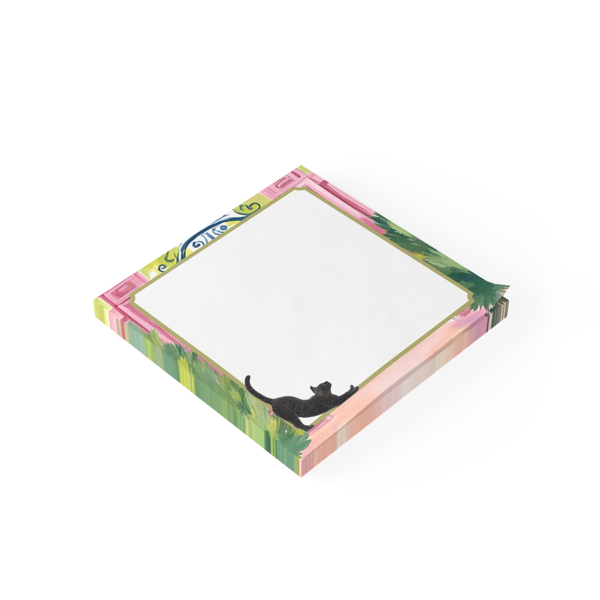Cat Silhouette Floral Post-it Note Pads – Decorative Sticky Notes