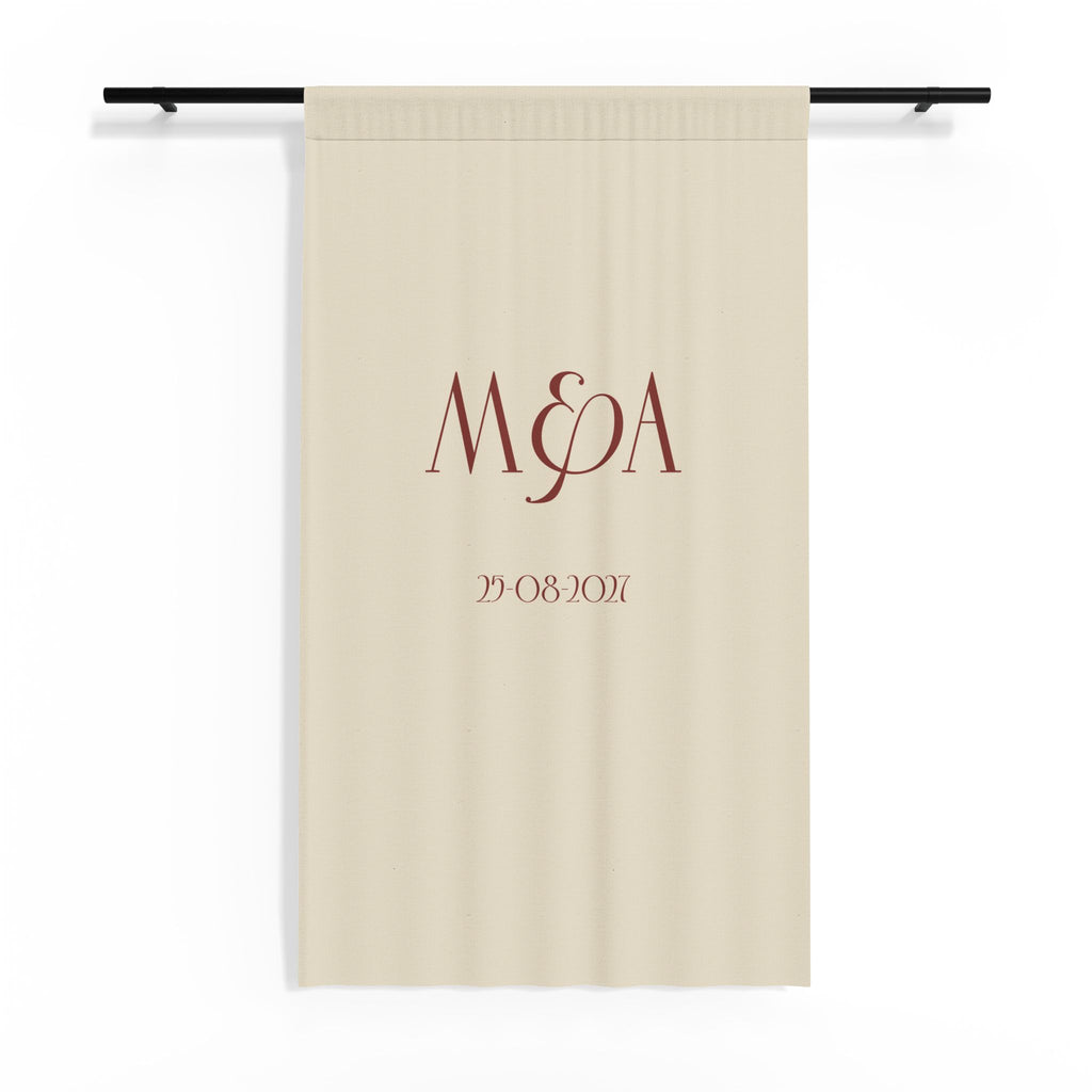 Sheer Curtain - Custom Monogram with Wedding Date