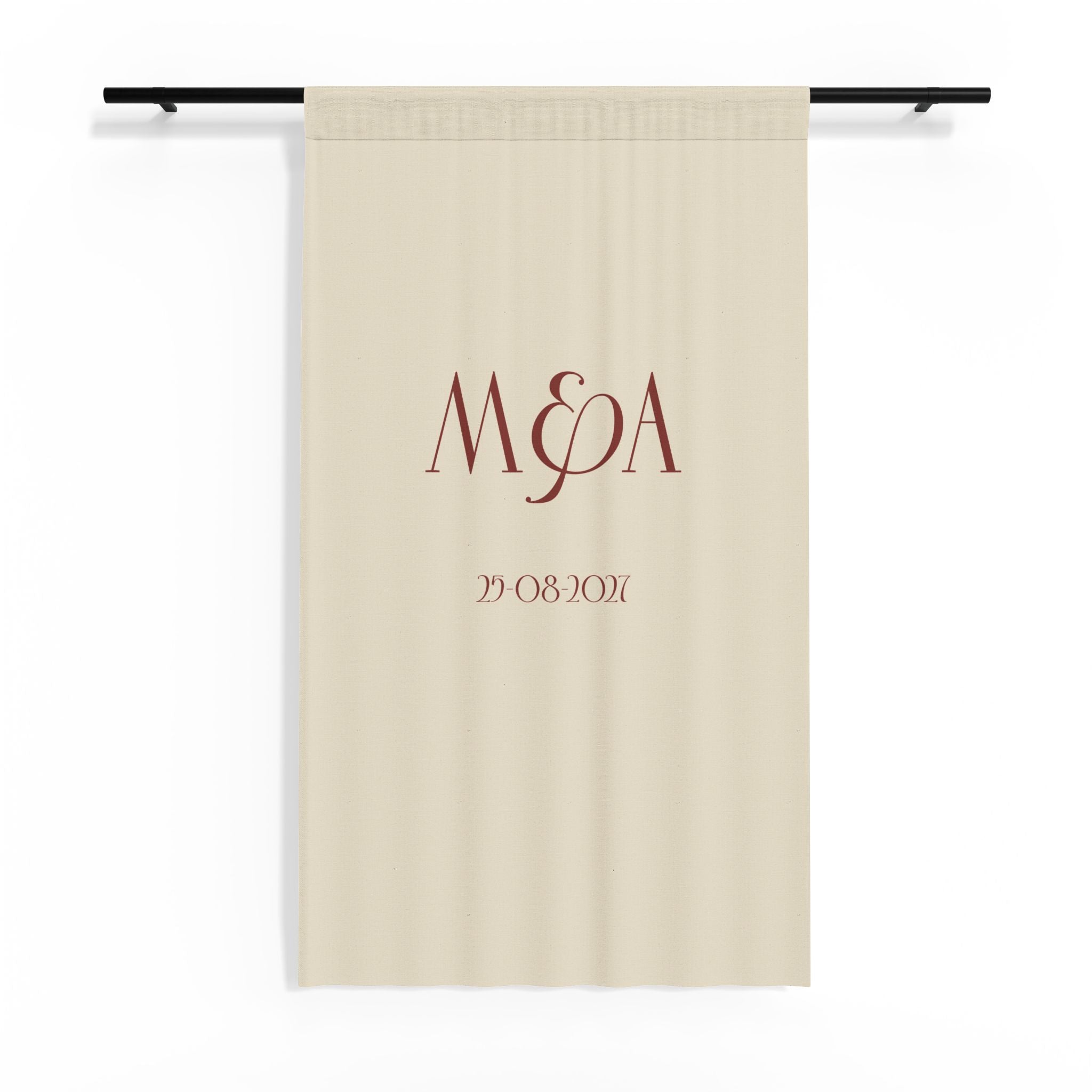 Sheer Curtain - Custom Monogram with Wedding Date