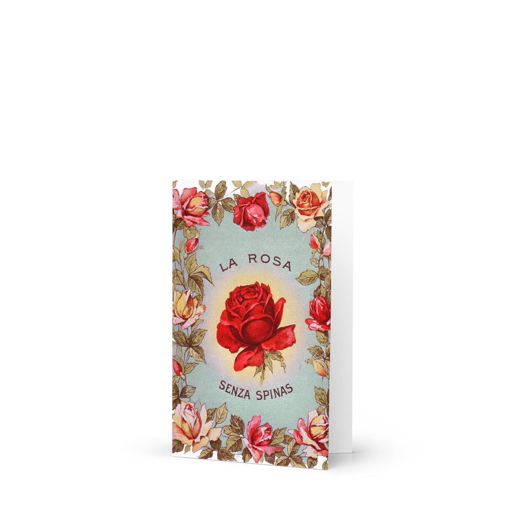 Vintage Rose Greeting Card – Antique Floral Romantic Card