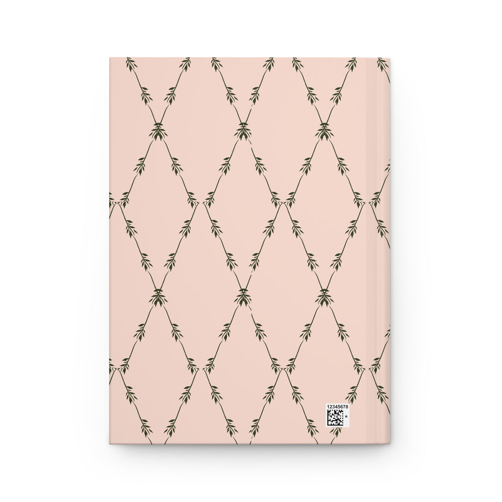 Blush Botanical Hardcover Journal — Elegant Floral Pattern Notebook
