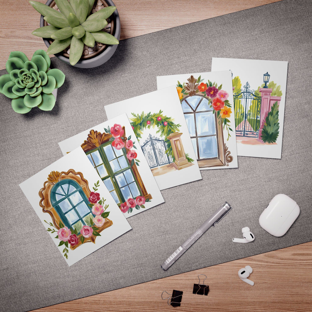 Floral Greeting Cards Set | Window & Gate 5-Pack