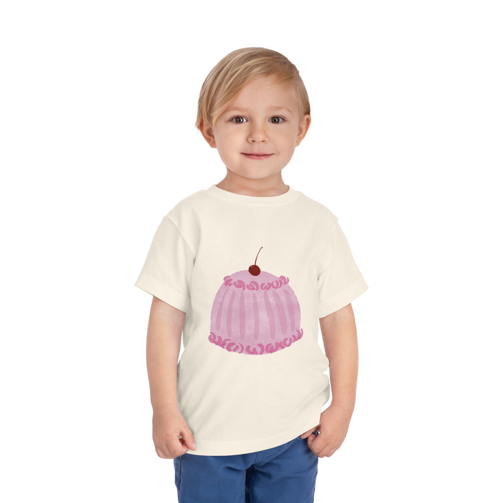 Toddler T-Shirt, Pink Cupcake Graphic Tee, Cute Dessert Shirt for Kids
