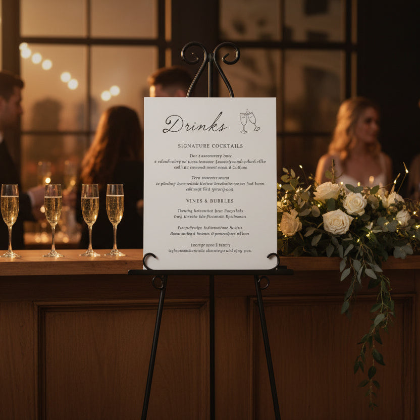 Custom Wedding Bar Sign, Personalized Signature Cocktail Canvas Print, Wedding Reception Drink Menu, Framed Bar Decor, Engagement Party Signage