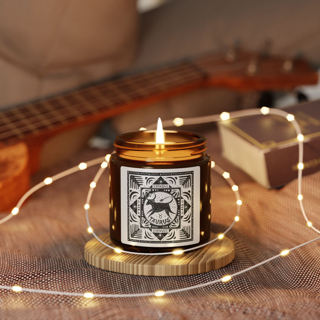 Taurus Zodiac Scented Soy Candle — Amber Jar (Multi-Size)