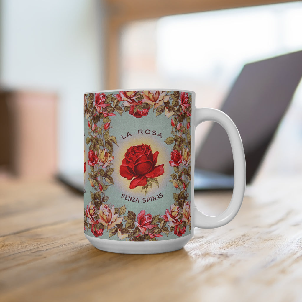 Vintage Rose Mug | Floral Ceramic Coffee Cup