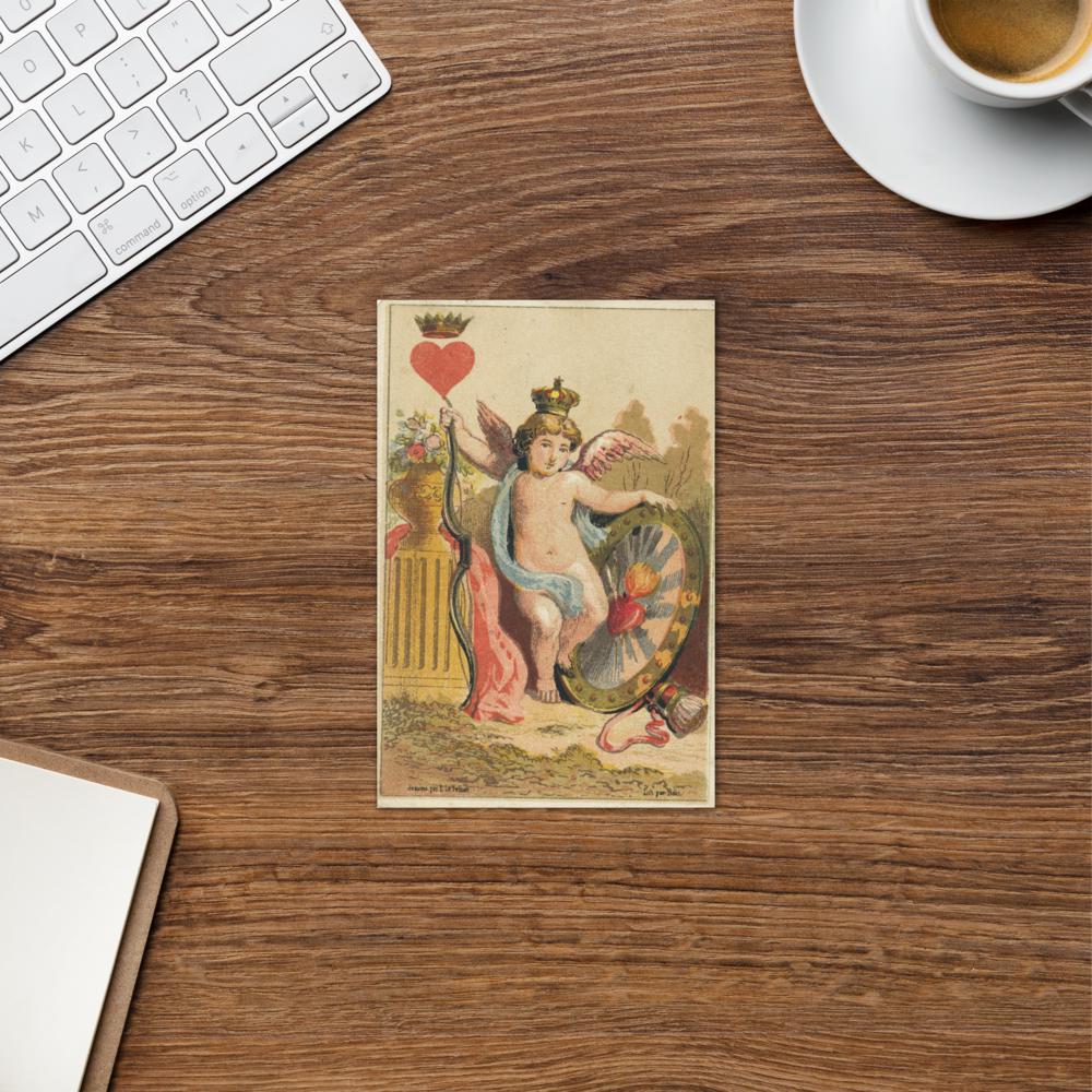 Vintage Cupid Greeting Card – Antique Victorian Cherub Love Card