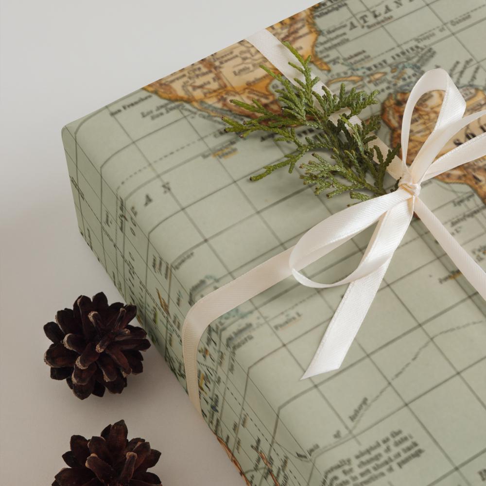 Vintage Map Wrapping Paper | Antique Style Gift Wrap
