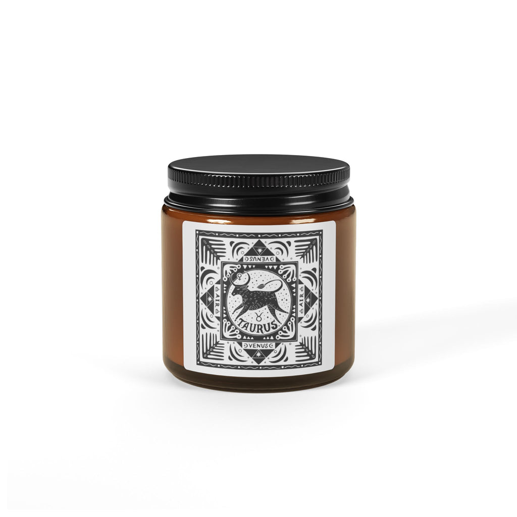 Taurus Zodiac Scented Soy Candle — Amber Jar (Multi-Size)