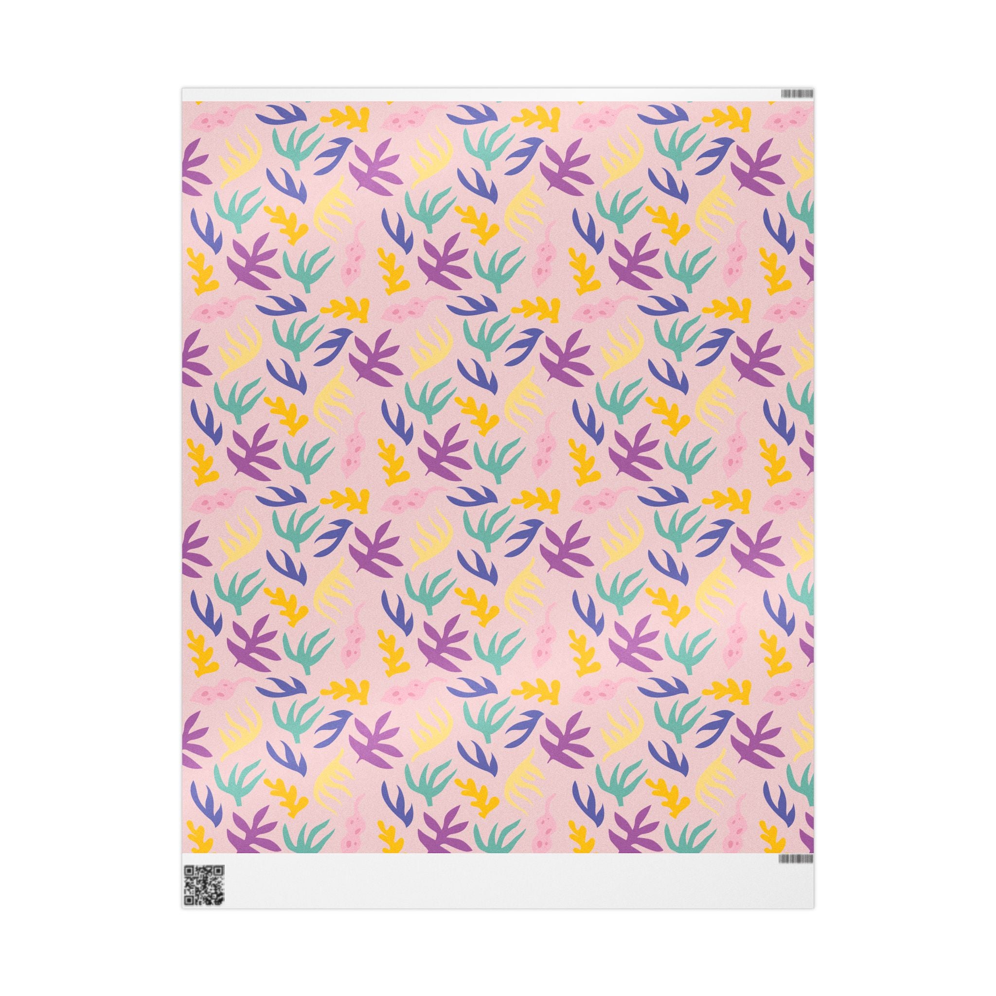 Floral Confetti Wrapping Paper - Pastel Pink Botanical Gift Wrap